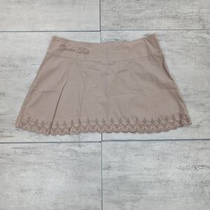 Voodoo Dolls Women's Tan Embroidered Mini Skirt Size 16